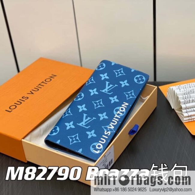 [Boutique‑grade] M82790 blue, silk screen suit wallet series Brazza wallet