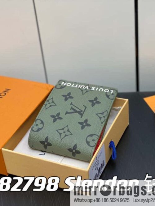 [Premium‑quality] M82798 green, silk screen suit wallet series Slender wallet