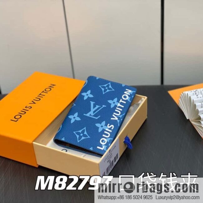 [Premium‑quality] M82797 blue, silk screen card holder wallet series, pocket wallet