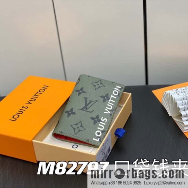 [Premium‑quality] M82797 green, silk screen card holder wallet series, pocket wallet