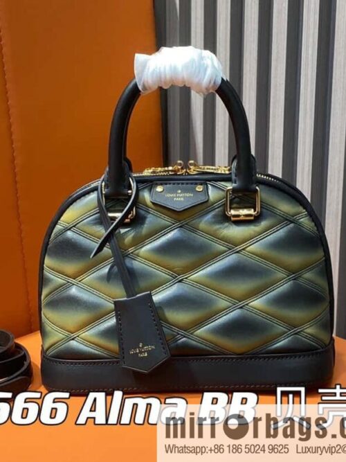 [Premium‑quality] M23666 gradual change diamond, full leather shell bag series Alma BB shell handbag