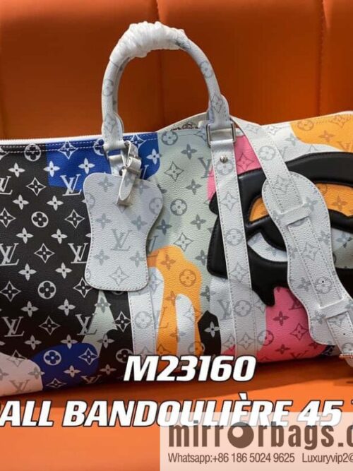 [Boutique‑grade] M23160 white flower (eye series) travel bag series KEEPALL BANDOULIZRE 45 travel bag