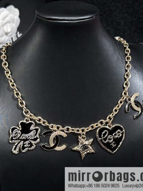 IMG_0294-800x800aukwhfsyqsr91027_20250702002107.jpg ❗️New ❗️☀️ New ☑️ Chanel Double C Four Leaf Clover Peach Heart Pentagram Oil Drip Necklace ☀️