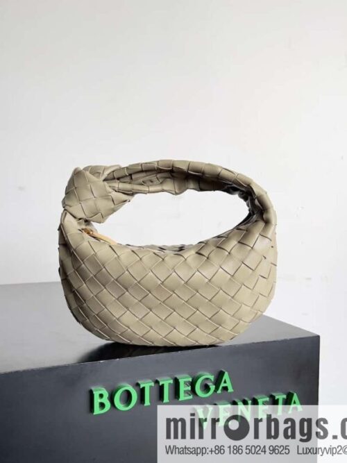 Bv2022 new Mini Jodie braided knotted round hobo bag, model: 651876 taupe