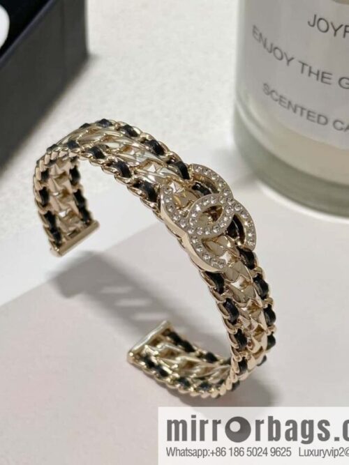IMG_0392-800x800v1utgcxpx5290915_20250702001744.jpg ❗️New ❗️☀️ New ☑️ Chanel Double C Black Leather Rope Opening Bracelet Bracelet ☀️