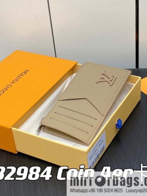 [Boutique‑grade] M82984 apricot, full leather card holder wallet series Coin Aer card holder m82084 82068