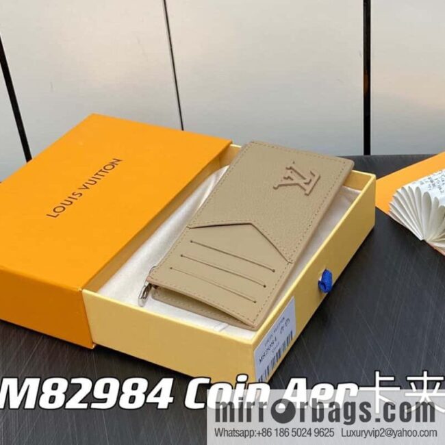 [Boutique‑grade] M82984 apricot, full leather card holder wallet series Coin Aer card holder m82084 82068