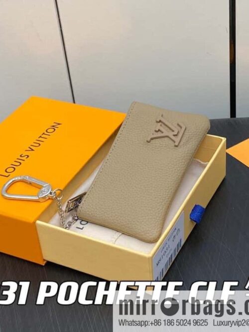 [Boutique‑grade] M81031 apricot, full leather key bag wallet series POCHETTE CLE key bag