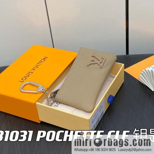 [Boutique‑grade] M81031 apricot, full leather key bag wallet series POCHETTE CLE key bag