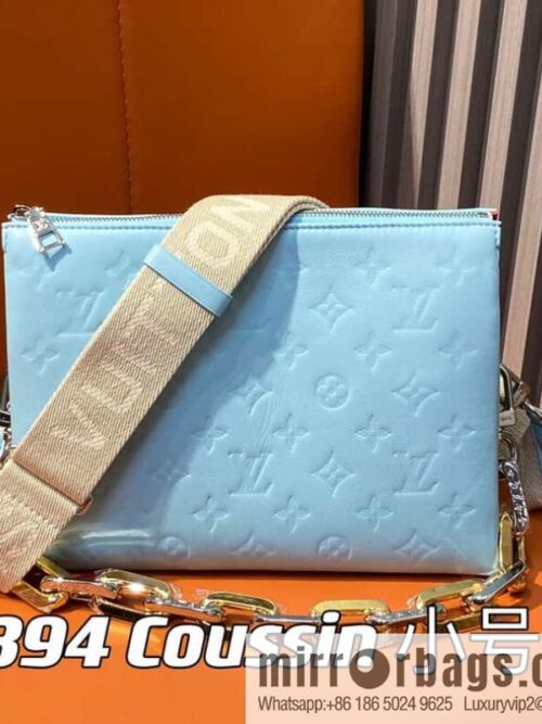 [Boutique‑grade] M22394 blue-green, full leather chain bag series, this Coussin small handbag.