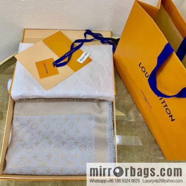 LV Louis Vuitton Shine Monogram Dyed Yarn Wire Blended Shawl M75122 M70805 M75120 M75121 M75123