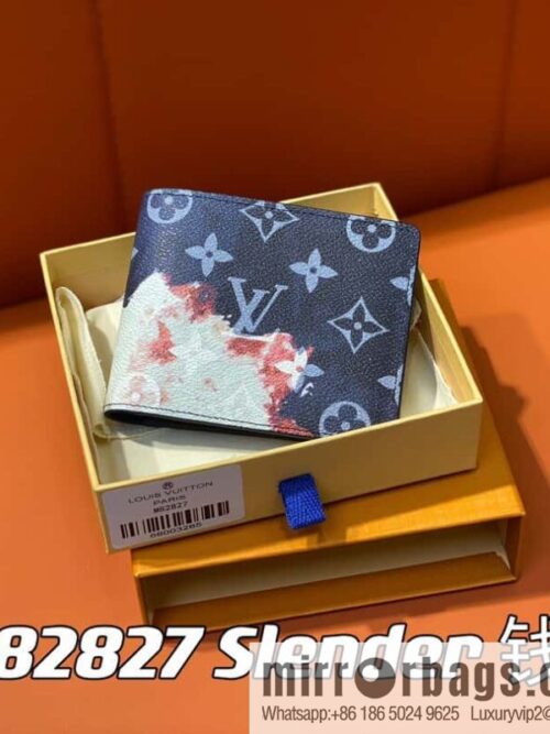 [Premium‑quality] M82827 blue, flame suit wallet series Slender wallet