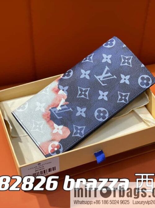 [Boutique‑grade] M82826 blue, flame suit clip, long wallet series brazza suit clip
