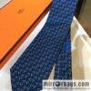 Hermes 100% top twill silk + wool inner three-color horse tie