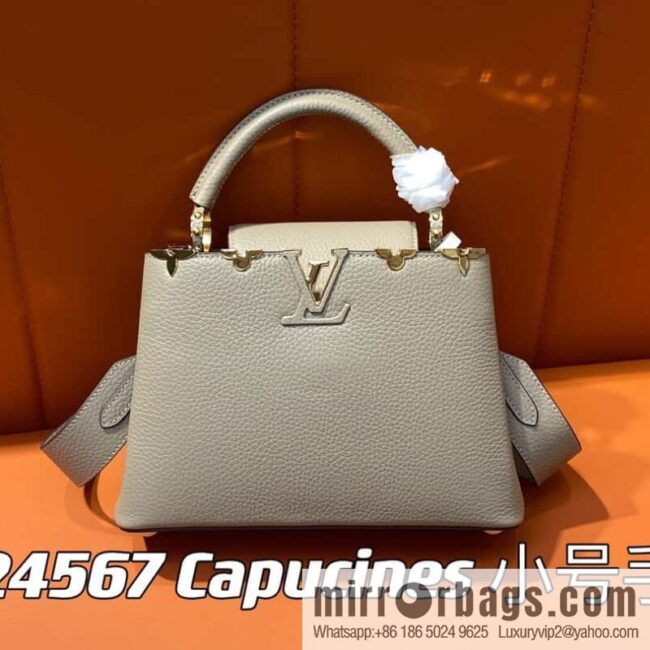 [Boutique‑grade] M24567 khaki flower crown, full leather cap that English series Capucines small handbag