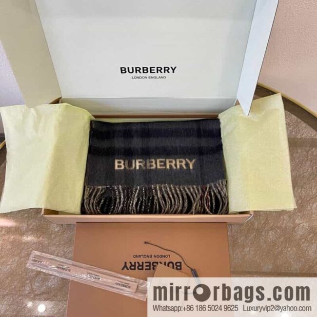 Burberry two-tone contrast checked cashmere scarf