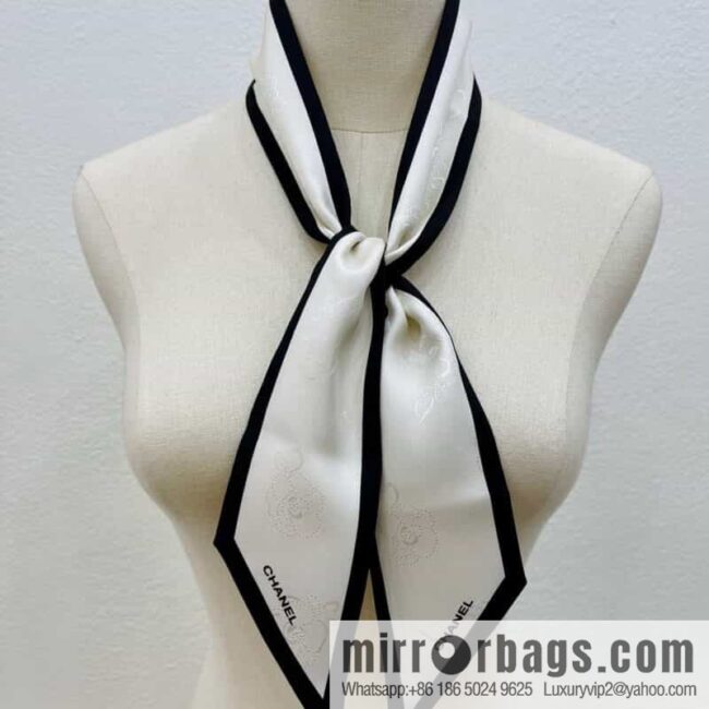 CHANEL CHANEL Camellia bevel bow 100% silk ribbon aa7531