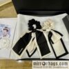 CHANEL CHANEL Camellia Flat Horn Bow 100% Silk Ribbon aa7530