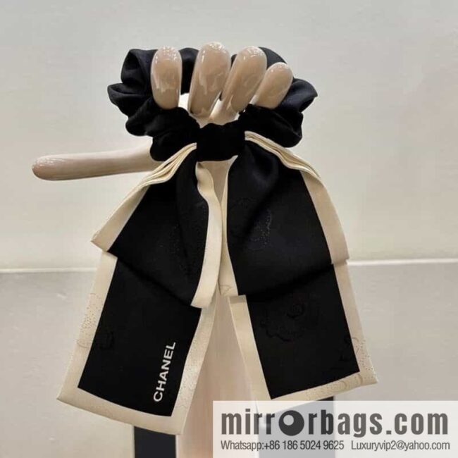 CHANEL CHANEL Camellia Flat Horn Bow 100% Silk Ribbon aa7530