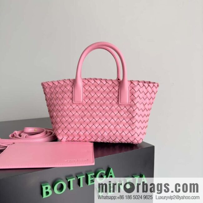 BV Mini Cabat limited edition mini vegetable basket BAG model; 709464 pink