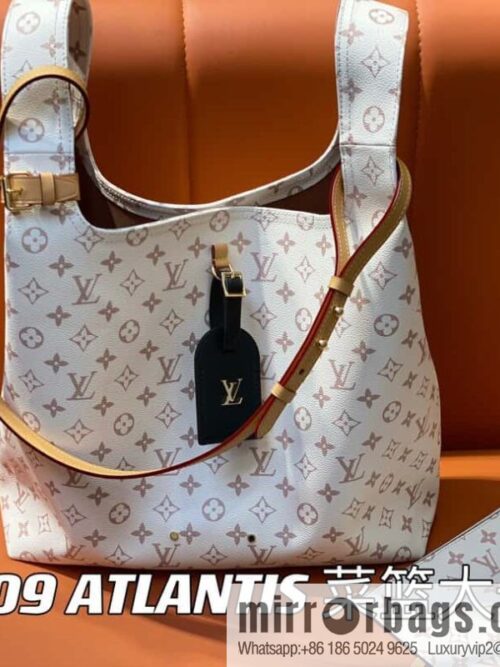 [Boutique‑grade] M24409 white flower shopping bag series ATLANTIS vegetable basket large handbag M46821 24409 white flower