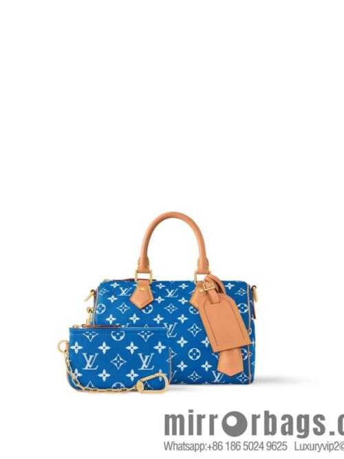 [Boutique‑grade] M24424 blue SPEEDY P9 BANDOULIZRE25 handbag