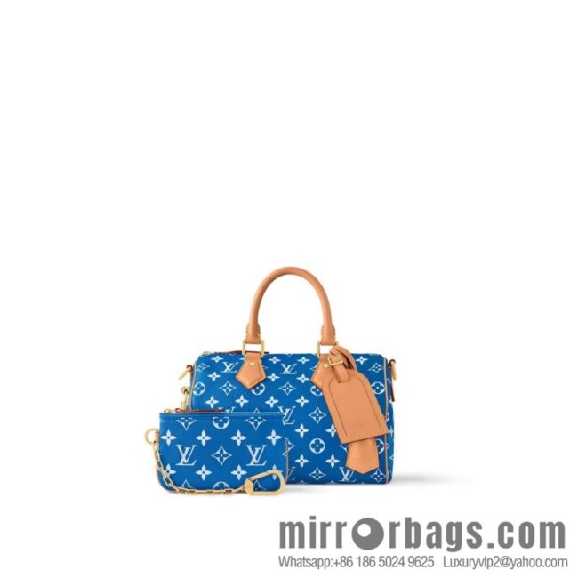 [Boutique‑grade] M24424 blue SPEEDY P9 BANDOULIZRE25 handbag