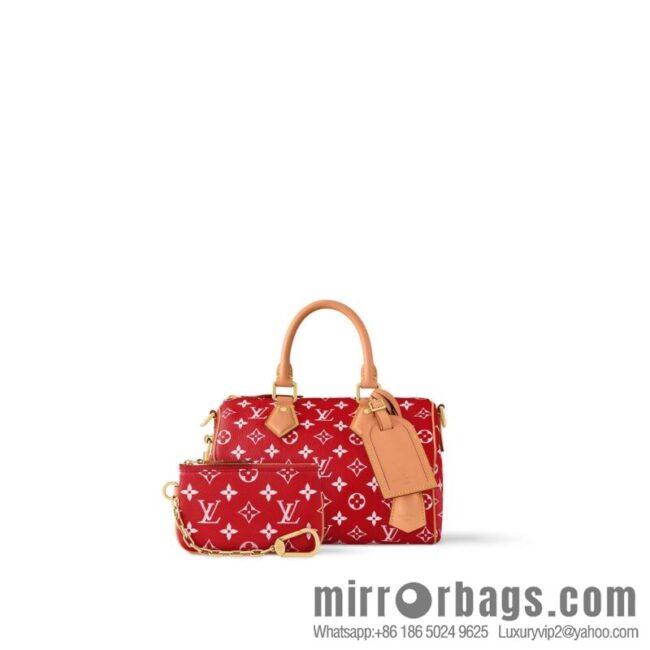 [Boutique‑grade] M24425 red SPEEDY P9 BANDOULIZRE25 handbag