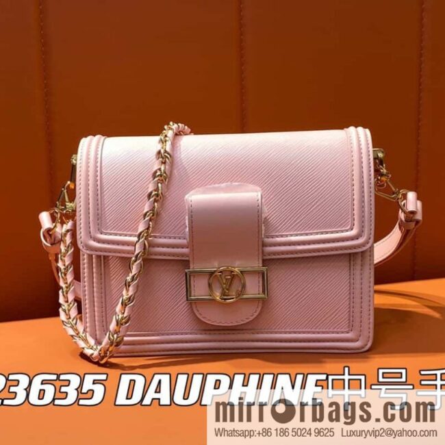 [Boutique‑grade] M23635 pink epi Daphne series DAUPHINE medium handbag M23635 this Dauphine medium handbag