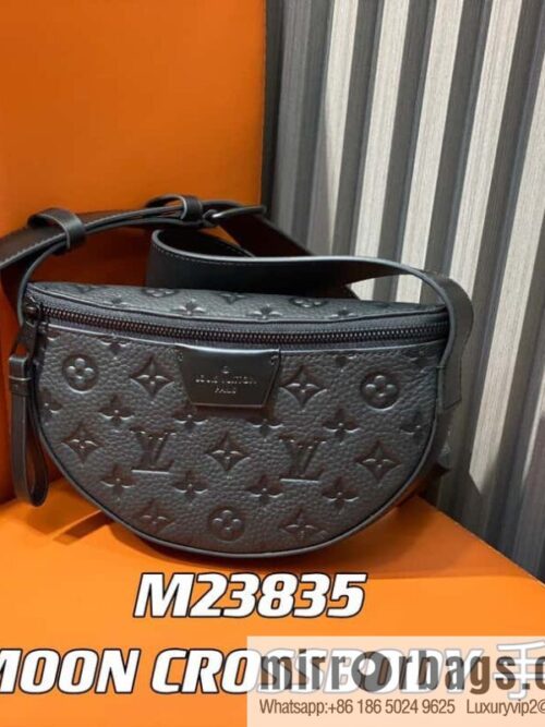 [Boutique‑grade] M23835 black full leather, men\'s bag moon bag series, new LV MOON CROSSBODY handbag in autumn and winter