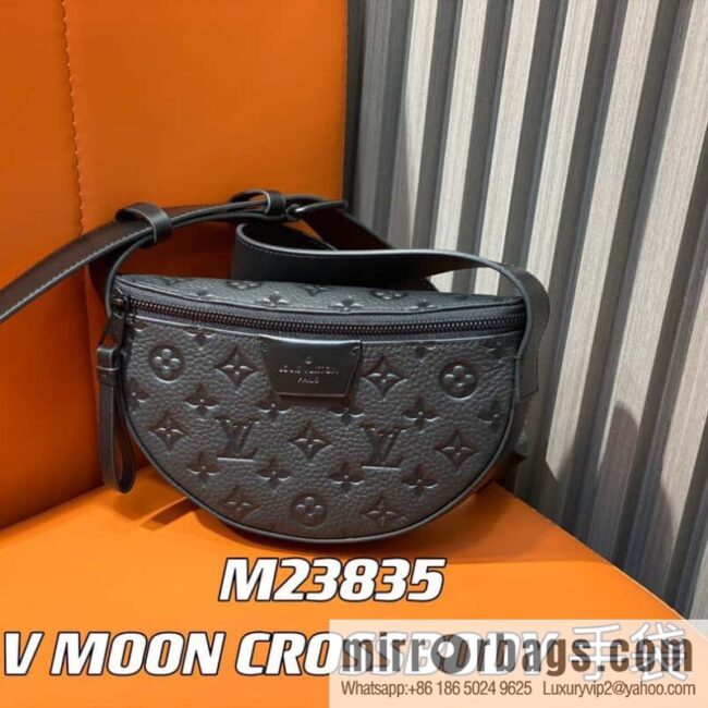 [Boutique‑grade] M23835 black full leather, men\'s bag moon bag series, new LV MOON CROSSBODY handbag in autumn and winter