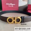 Ferragamo, double horseshoe buckle rich waist belt 3.5cm