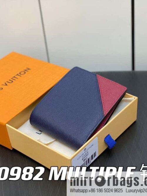 [Boutique‑grade] M30982 jujube red, full leather suit wallet series MULTIPLE wallet