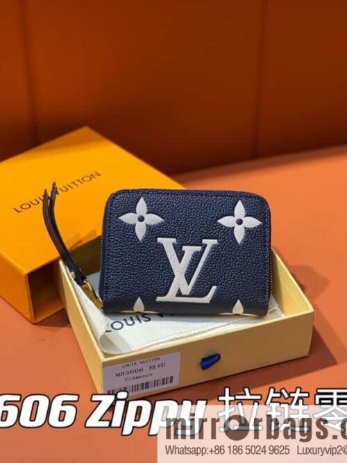 [Premium‑quality] M83606 navy blue silk screen zipper zero wallet wallet series Zippy zipper zero wallet