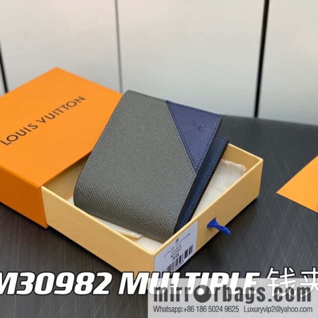[Boutique‑grade] M30982 dark blue, full leather suit wallet series MULTIPLE wallet