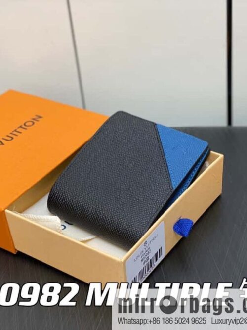 [Boutique‑grade] M30982 medium blue, full leather suit wallet series MULTIPLE wallet