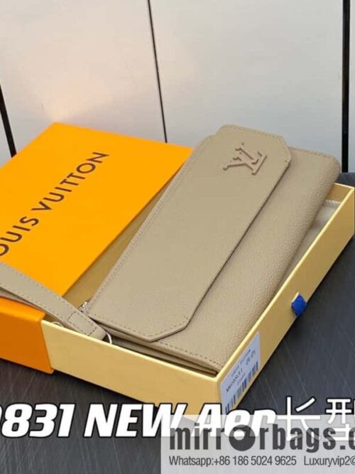 [Premium‑quality] M69831 apricot, full leather clutch bag wallet series NEW Aer long wallet