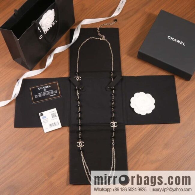 IMG_1062-800x800szls42q0xz0129402_20250702211510.jpg ☀️New ☑️ Chanel Double C Black Pearl Double Sweater Chain Necklace ☀️