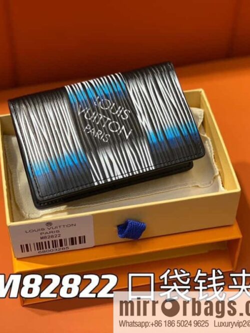 [Premium‑quality] M82822 plaid full leather card holder wallet series, new pocket wallet in autumn and winter