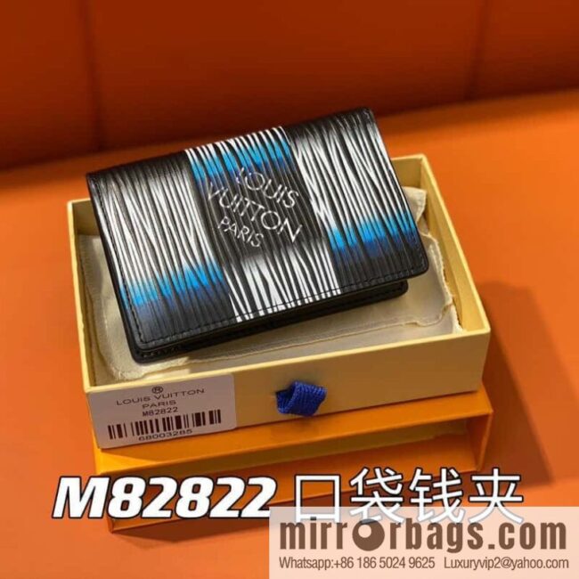 [Premium‑quality] M82822 plaid full leather card holder wallet series, new pocket wallet in autumn and winter