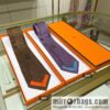 Hermes Plain Textured 100% Top Twill Silk Tie