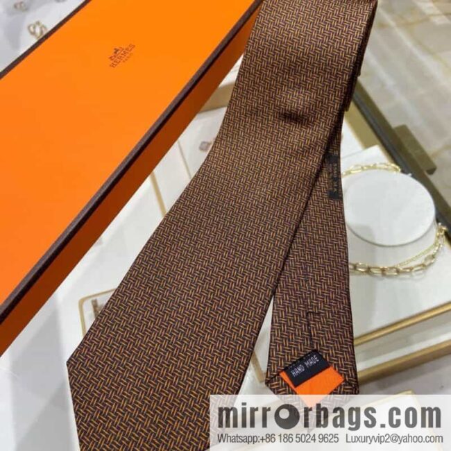 Hermes Plain Textured 100% Top Twill Silk Tie