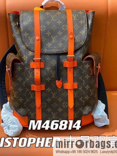 [Boutique‑grade] M46814 monogram orange backpack series CHRISTOPHER medium backpack