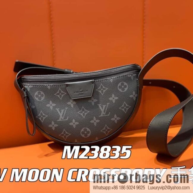[Boutique‑grade] M23835 black flower, men\'s bag moon bag series, new LV MOON CROSSBODY handbag in autumn and winter