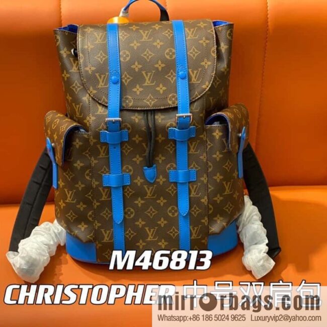 [Premium‑quality] M46813 monogram blue backpack series CHRISTOPHER medium backpack