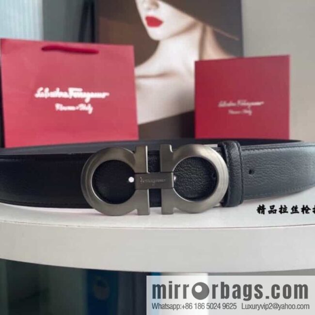 Ferragam Ferragamo, double-sided with a delicate first-layer cowhide 3.5cm belt