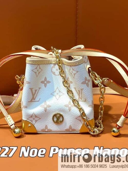 [Boutique‑grade] M83227 white flower mini tote bag siu mai bag Noe Purse Nano handbag M82885 83227 white flower