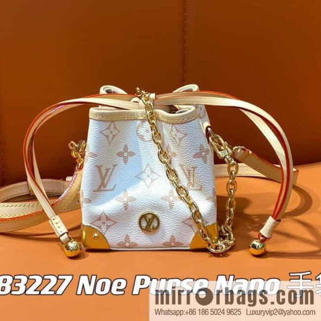 [Boutique‑grade] M83227 white flower mini tote bag siu mai bag Noe Purse Nano handbag M82885 83227 white flower