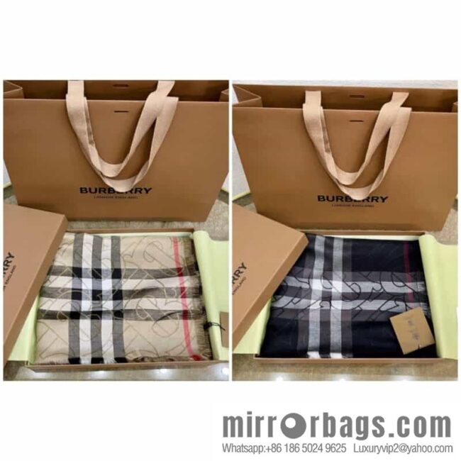 Burberry Burberry Metallic Logo Plaid Scarf