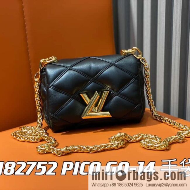 [Boutique‑grade] M82752 black M23526 full leather chain bag series PICO GO-14 handbag